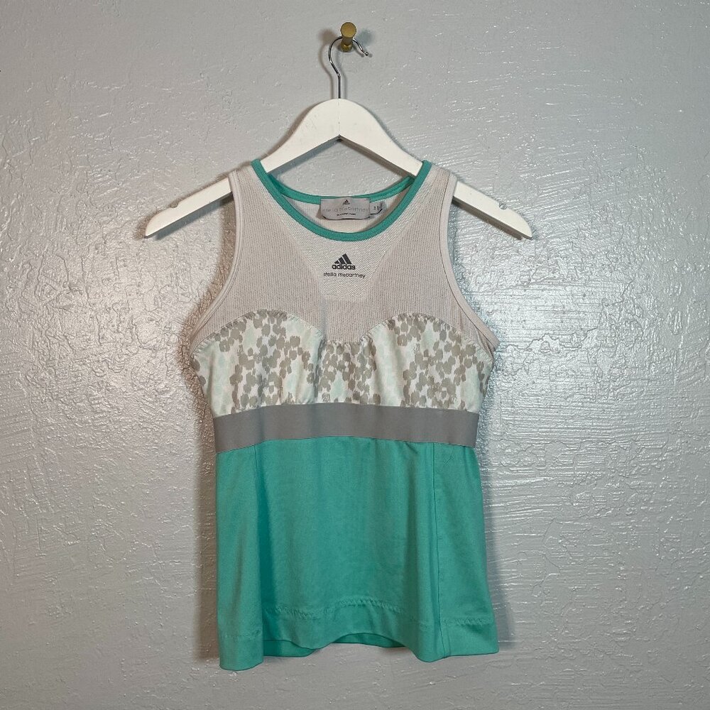 Adidas Stella McCartney Women 36 ASMCB Barricade Joy Green Tennis White Tank Top